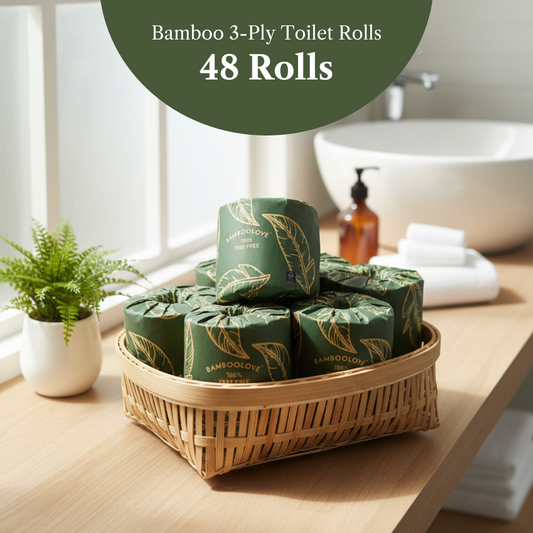 Bamboo 3-Ply Toilet Rolls | 48 rolls (Individually Wrapped Rolls)