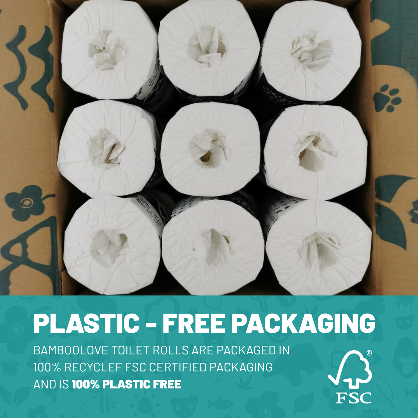 Bamboo 3-Ply Toilet Rolls | 48 rolls (Individually Wrapped Rolls)