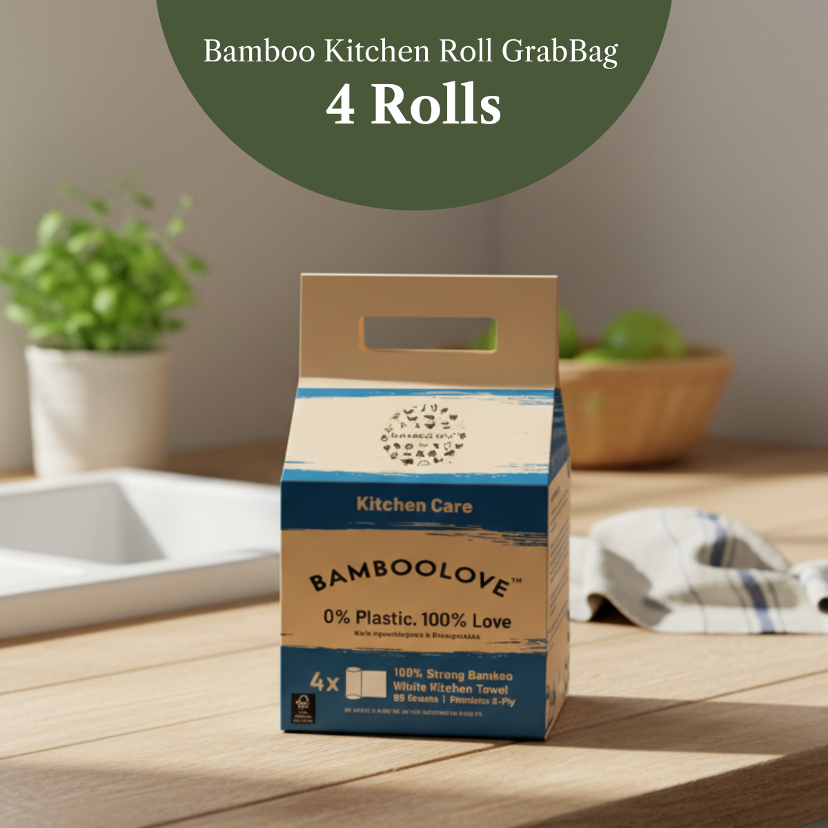 Bamboo Kitchen Roll GrabBag | 4 rolls
