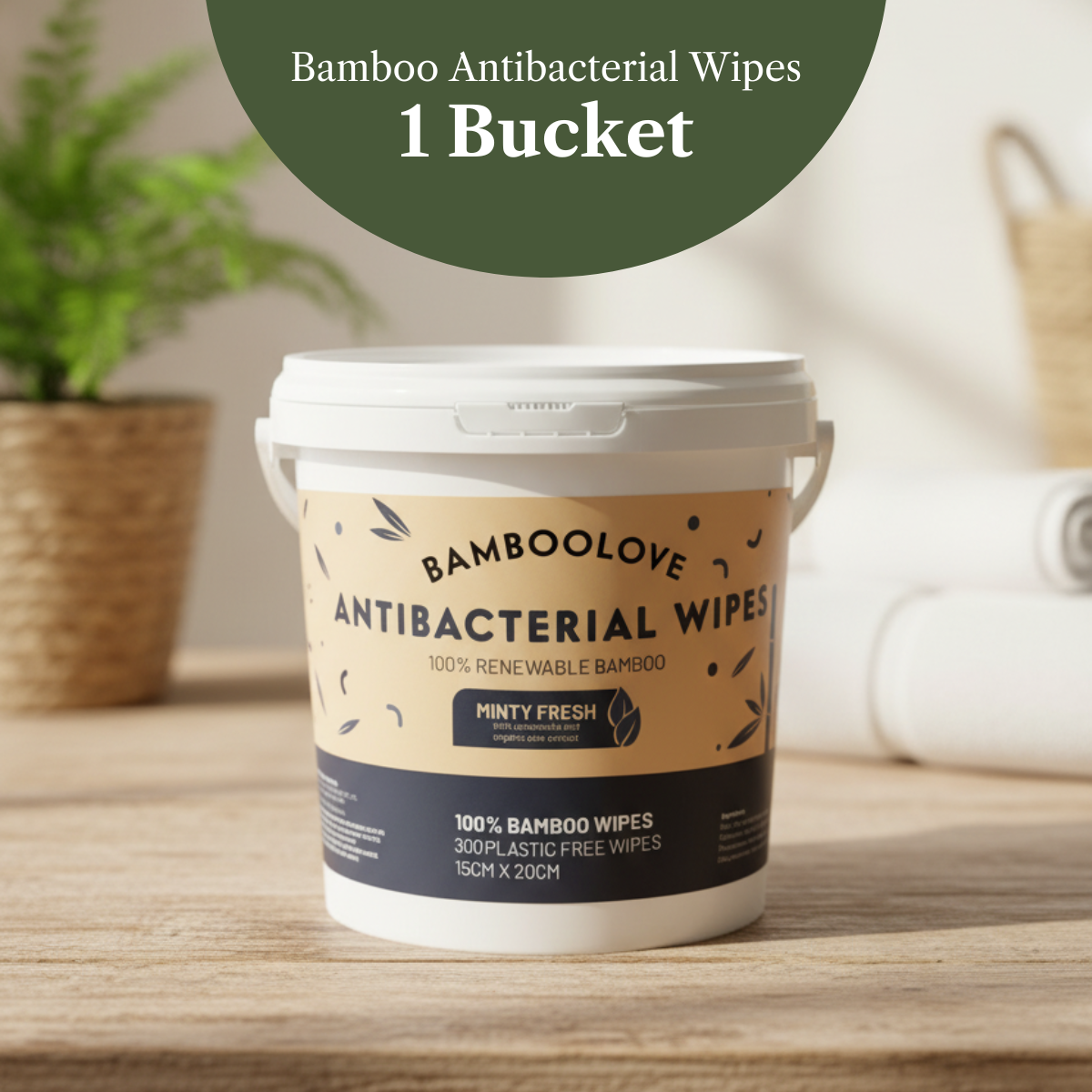 Bamboo Antibacterial Wipes | 1 Bucket