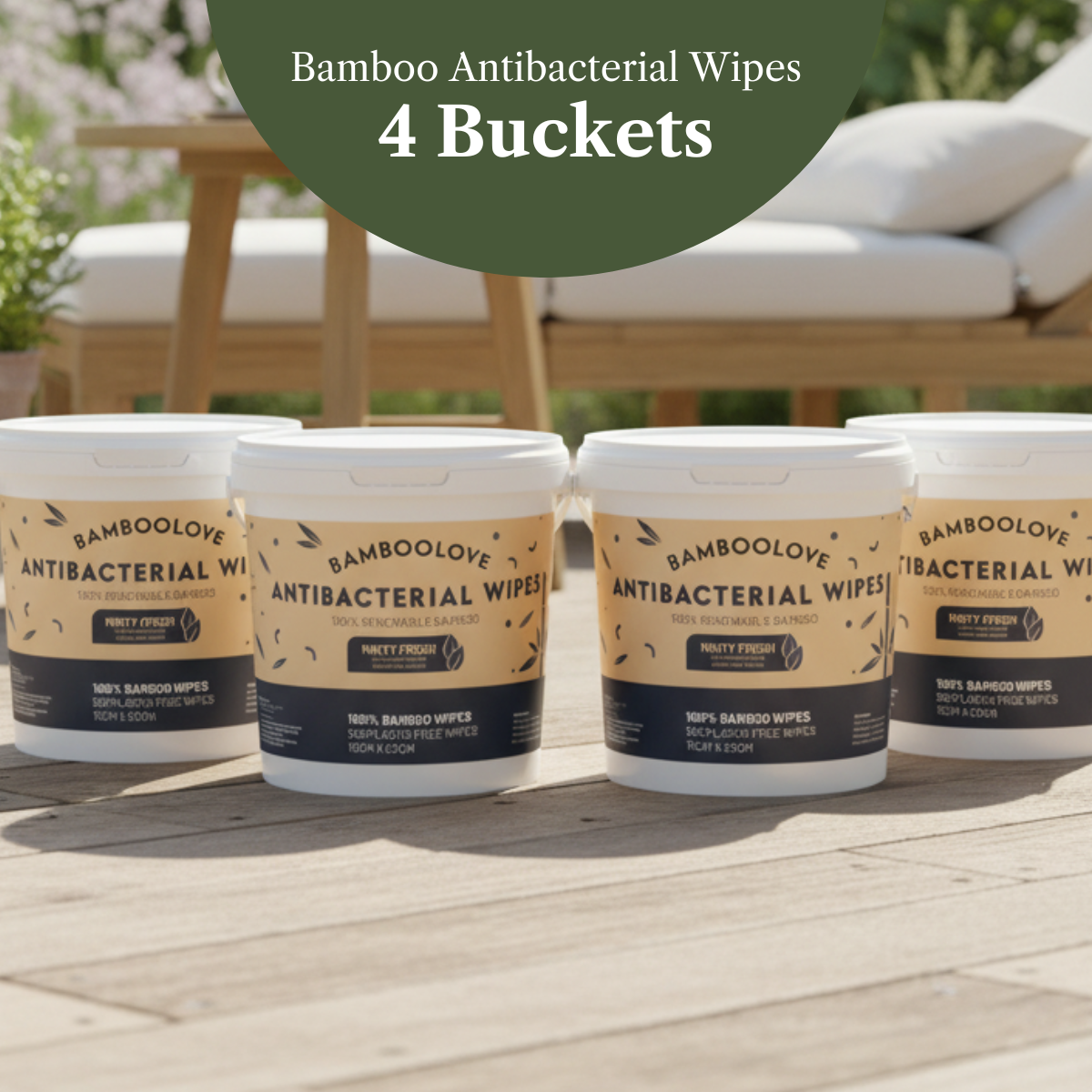 Bamboo Antibacterial Wipes |  4 Buckets