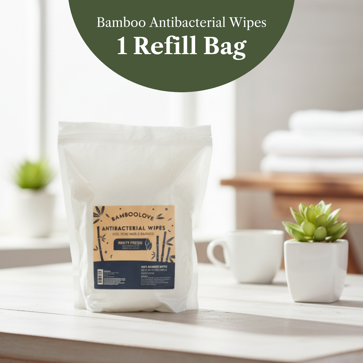 Bamboo Antibacterial Wipes | 1 Refill Bag