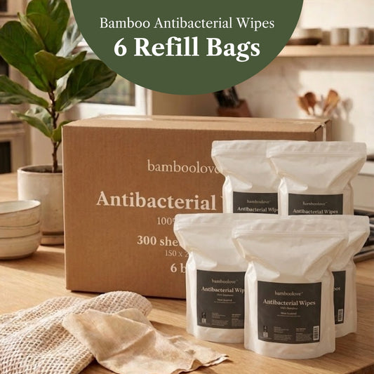 Bamboo Antibacterial Wipes | 6 Refill Bags
