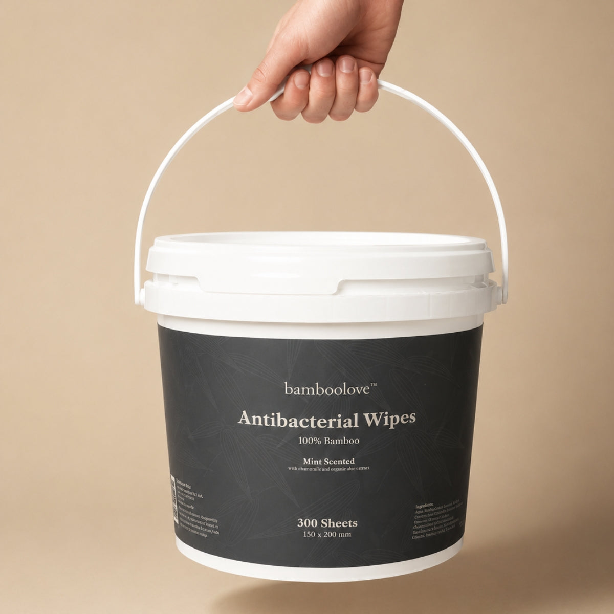 Bamboo Antibacterial Wipes Bucket | 300 Wipes