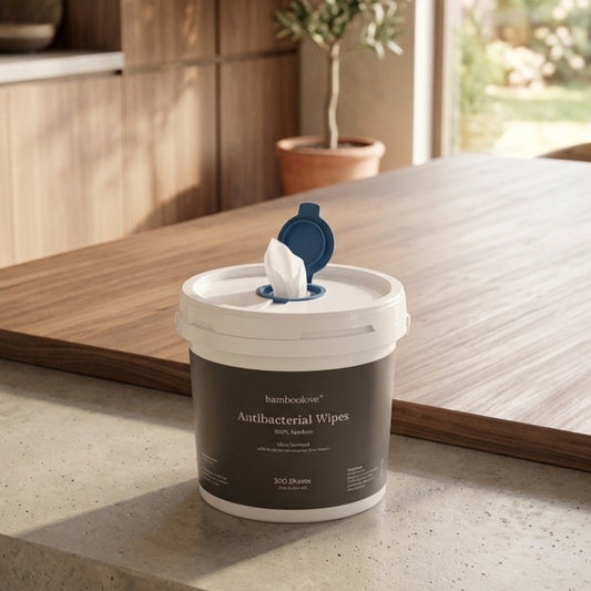 Bamboo Antibacterial Wipes Bucket | 300 Wipes