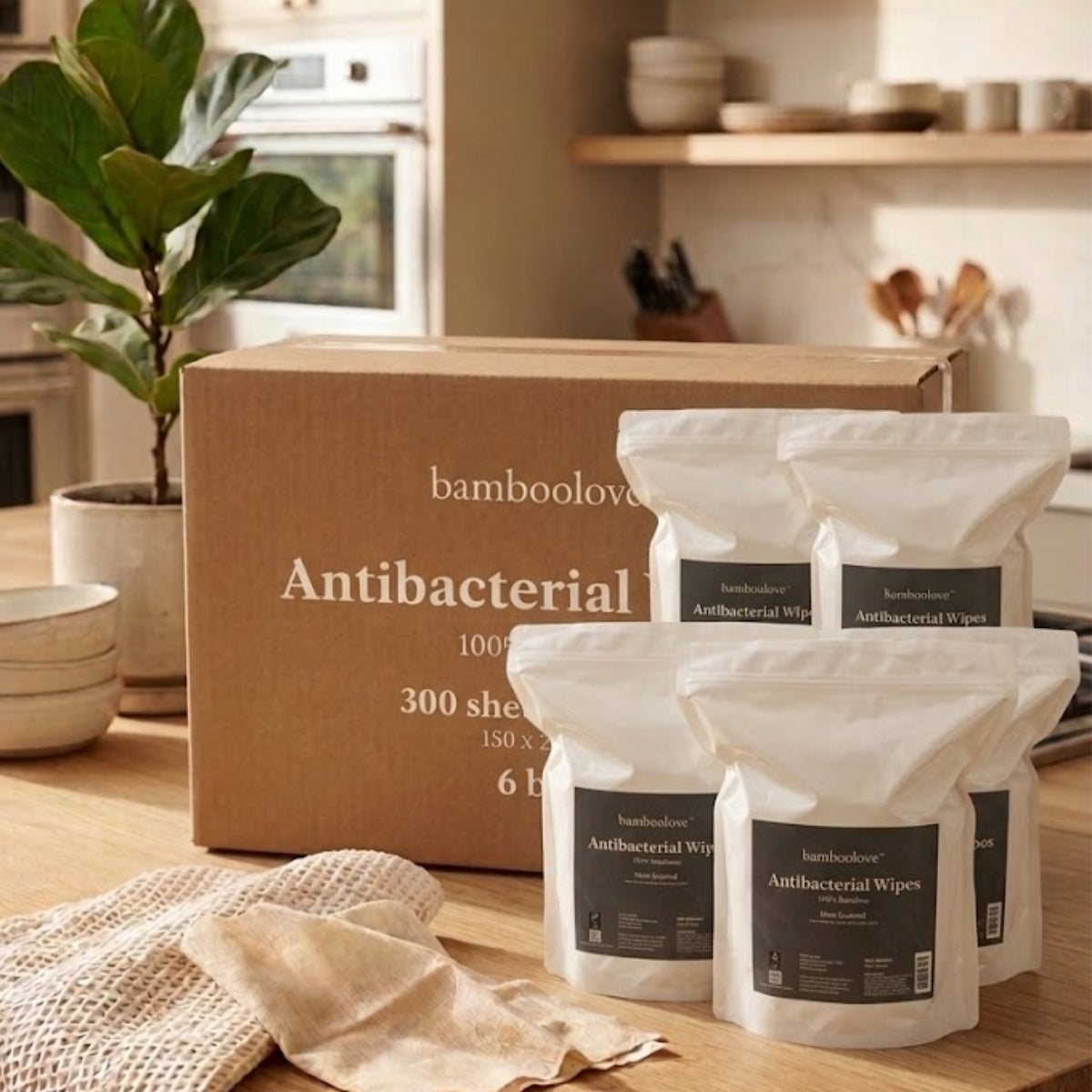 Bamboo Antibacterial Wipes Refill Carton | 1800 Wipes