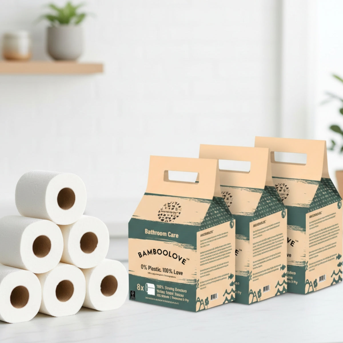 Bamboo 3-Ply Toilet Roll GrabBag | 24 rolls